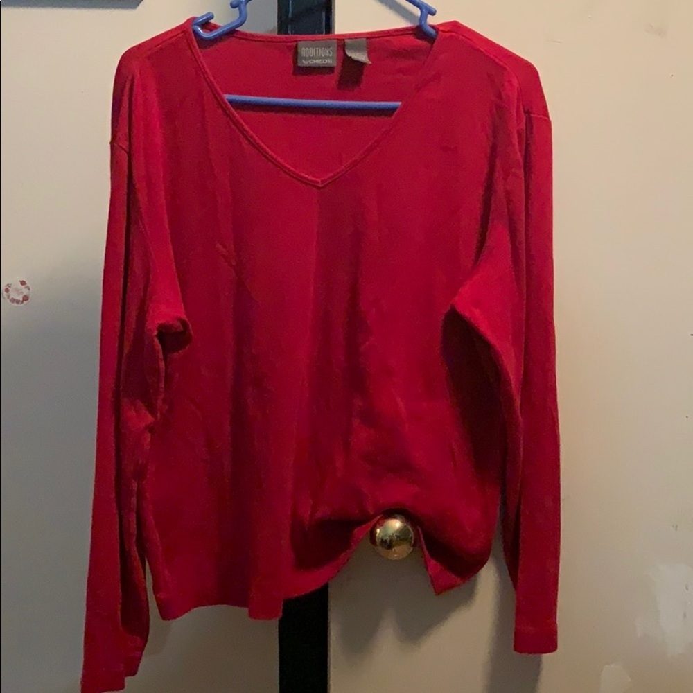 Beautiful red  Lon sleeve tee additions by Chico’s